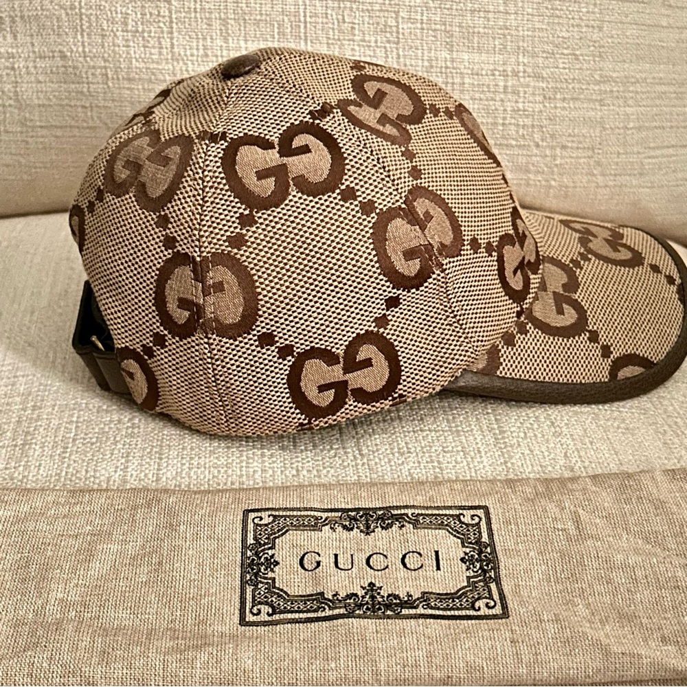 Gucci Unisex Jumbo GG Monogram Canvas Baseball Hat - Picture 3 of 8